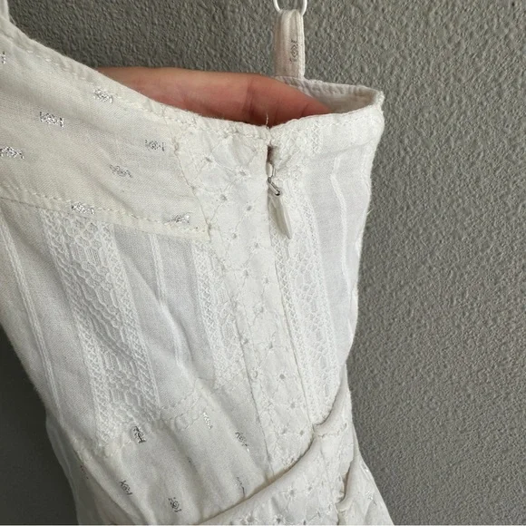 Maeve Anthropologie White  Patchwork Full Skirt Dress 2 - Picture 9 of 14